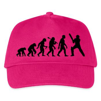 Cricket Evolution – Schlagmann – Ich Liebe Cricket - Kinder Basecap - Fuchsia - Vorne