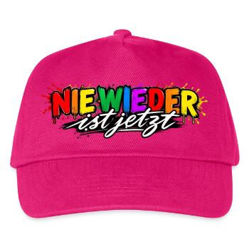 Nie Wieder ist Jetzt Graffiti - Kinder Basecap - Fuchsia - Vorne