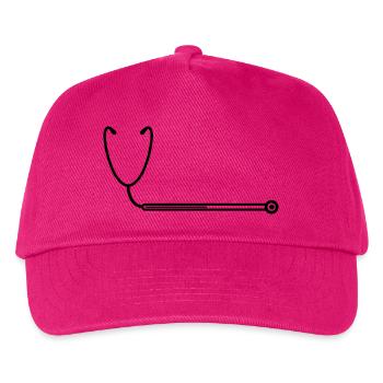 loading loading bar stethoscope listening heartbeat - Kids’ Baseball Cap - fuchsia - Front