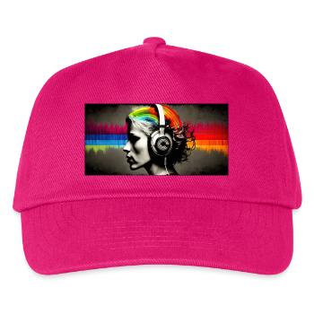 Rainbow Pulse Headphones Portrait - Kids’ Baseball Cap - fuchsia - Front