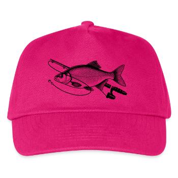 Brasse Fisch angeln mit Rute Petri Heil - Kinder Basecap - Fuchsia - Vorne