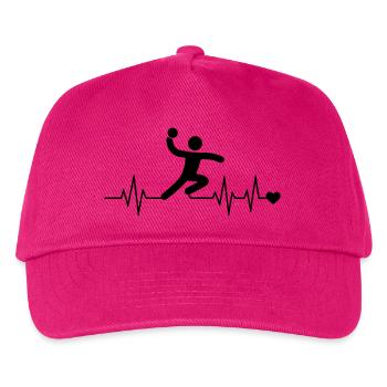 Handballspieler Herzschlag – Wurf mit Herz - Kinder Basecap - Fuchsia - Vorne