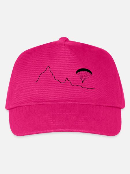 Paraglider über Bergkulisse - Kinder Basecap - Fuchsia