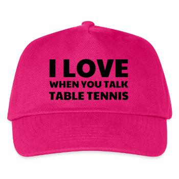 Table Tennis - Ping Pong - Sport - Racket - Ball - Kinder Basecap - Fuchsia - Vorne