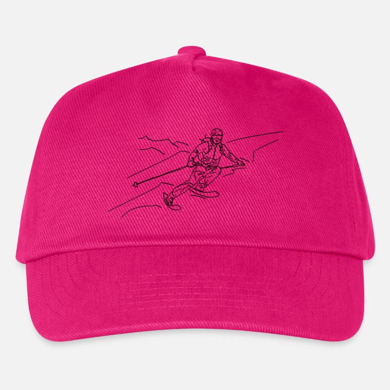 Downhill schwarz outline - Kinder Basecap - Fuchsia
