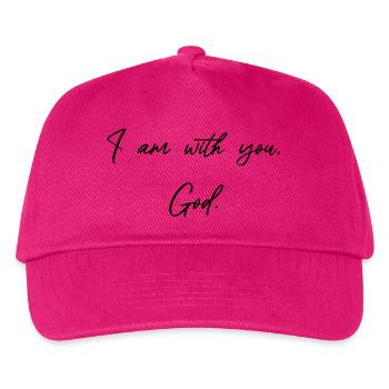 Ich bin mit dir Gott - Christliche Geschenke - Kinder Basecap - Fuchsia - Vorne
