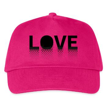 Love in dots on black background - Kids’ Baseball Cap - fuchsia - Front