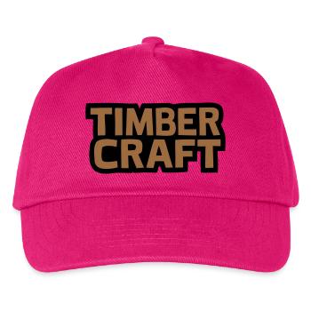 Timber Craft Lettering Logo - Kids’ Baseball Cap - fuchsia - Front