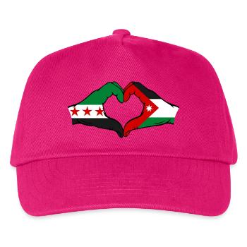 Syrien Jordanien Flagge Hände Herzform - Kinder Basecap - Fuchsia - Vorne