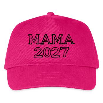 Mama 2027 Schriftzug handgezeichnet - Kinder Basecap - Fuchsia - Vorne