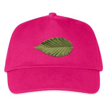 Blattstruktur Olivgrün Muster - Kinder Basecap - Fuchsia - Vorne