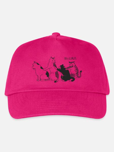 Illustration von Kawaii-Katzen in einer Gruppe - Kinder Basecap - Fuchsia