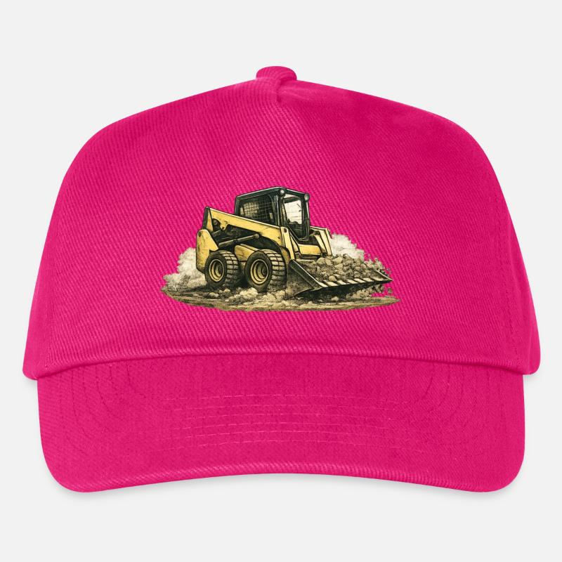 Vintage Skid Steer Loader Construction Site Construction Machine - Kids’ Baseball Cap - fuchsia