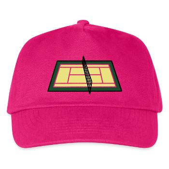 Tennisplatz Court Netz Geometrisch - Kinder Basecap - Fuchsia - Vorne