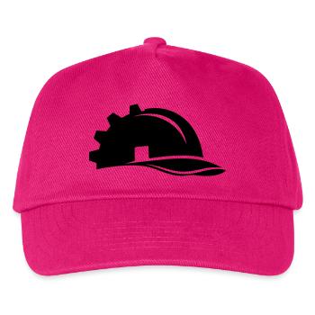 Bauarbeiter Helm Zahnrad und Haus - Kinder Basecap - Fuchsia - Vorne