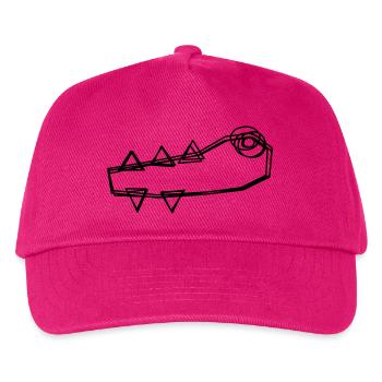 Krokodil handgezeichnet - Kinder Basecap - Fuchsia - Vorne