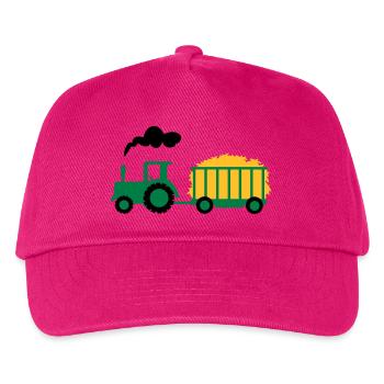 traktor kind geschenk - Kinder Basecap - Fuchsia - Vorne
