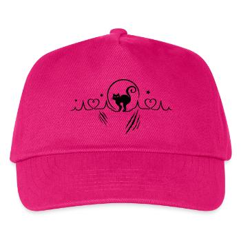 Katze Herzschlag Herzfrequenz Kratzer - Kinder Basecap - Fuchsia - Vorne