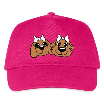 2 Équipe de chiens Deux amis Petites amies Couple Équipage - Casquette de baseball Enfant - fuchsia - Devant
