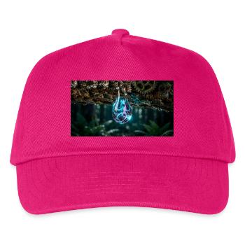 Cyberpunk Water Drop with Glowing Optical Fiber an - Kinder Basecap - Fuchsia - Vorne