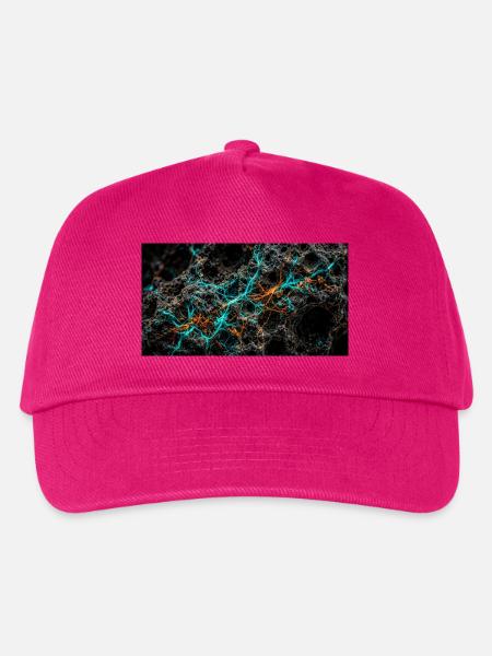 Bioluminescent Neural Network on Volcanic Stone - Kinder Basecap - Fuchsia