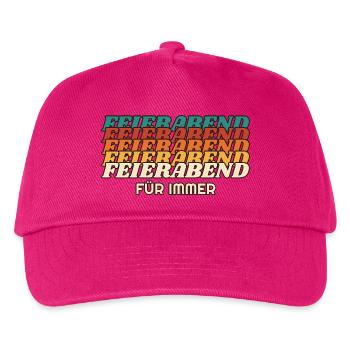 Feierabend für immer - Retro Schrift - Kinder Basecap - Fuchsia - Vorne