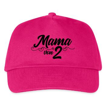 Mama von Zwei - Zwillingsmama - Kinder Basecap - Fuchsia - Vorne
