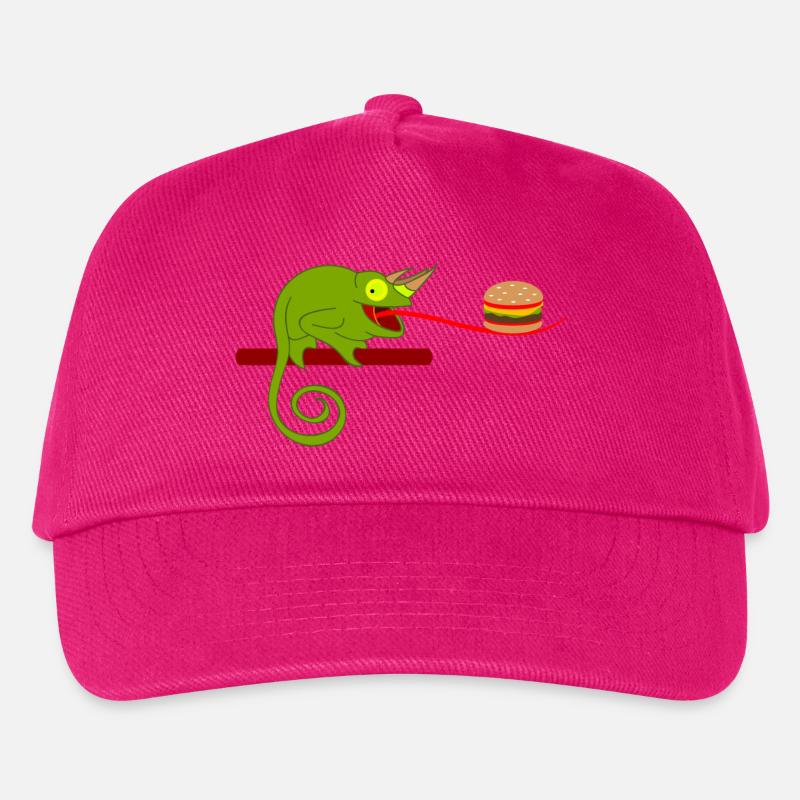 Chamäleon mit Burger - Kinder Basecap - Fuchsia