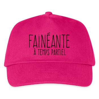 Teilzeit-Faulheit – In Lob für Faulheit - Kinder Basecap - Fuchsia - Vorne