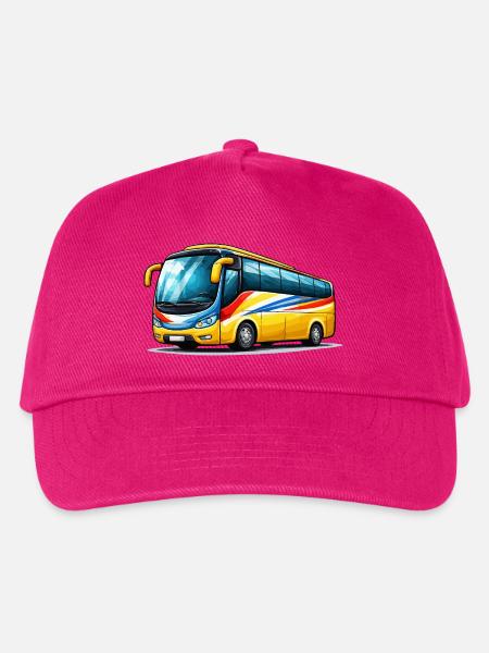 Reisebus Kunstdruck - Kinder Basecap - Fuchsia