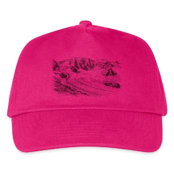 Silhouette de Piz Palü | Bernina Massiv Design | Montagne - Casquette de baseball Enfant - fuchsia - Devant