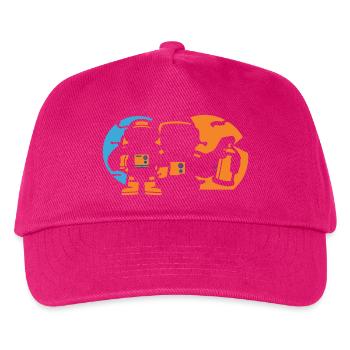 Astronaut Silhouette Logo - Kids’ Baseball Cap - fuchsia - Front