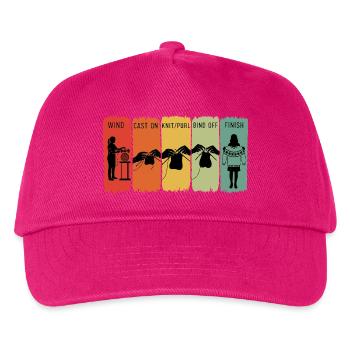 Retro Strickschritte Windanschlag Rechts rechts rechts - Kinder Basecap - Fuchsia - Vorne