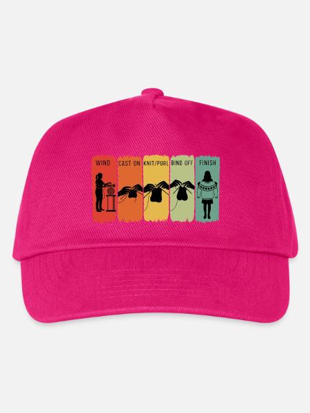 Retro Strickschritte Windanschlag Rechts rechts rechts - Kinder Basecap - Fuchsia