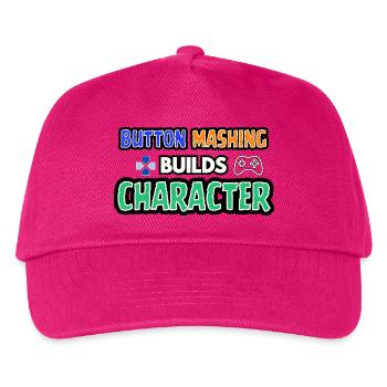 Button-Mashing baut einen Charakter auf - Kinder Basecap - Fuchsia - Vorne