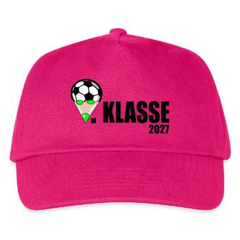Schulkind 1. Klasse Fußball - Kinder Basecap - Fuchsia - Vorne
