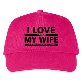 wife paragliding - Kids’ Baseball Cap - fuchsia - Front