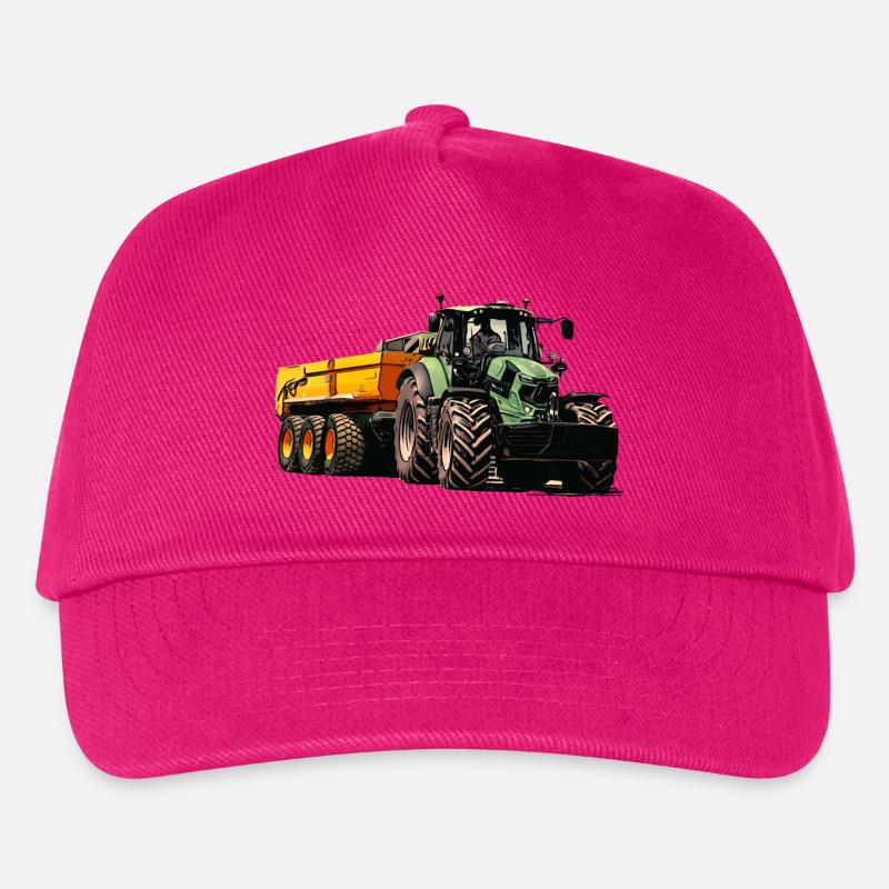 Traktor mit Anhänger Kipper - Kinder Basecap - Fuchsia