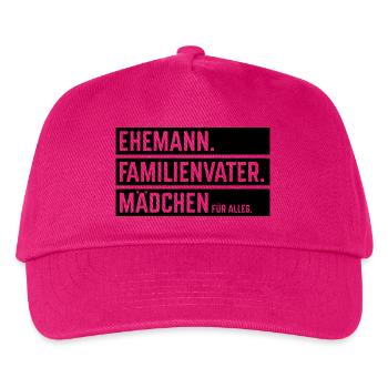 Ehemann Familienvater Mädchen Für Alles, Balken B - Kinder Basecap - Fuchsia - Vorne