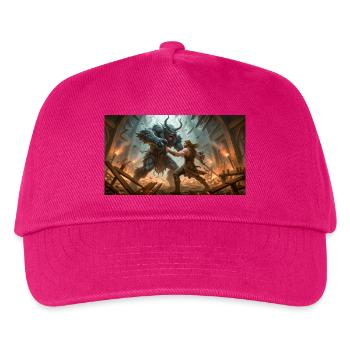 Beowulf kämpft nachts gegen das Monster Grendel Nordi - Kinder Basecap - Fuchsia - Vorne