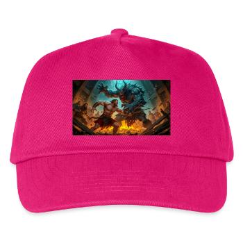 Beowulf kämpft nachts gegen das Monster Grendel - Kinder Basecap - Fuchsia - Vorne