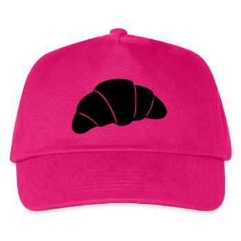  Croissant schwarz Geschenkidee für Bäcker  - Kinder Basecap - Fuchsia - Vorne