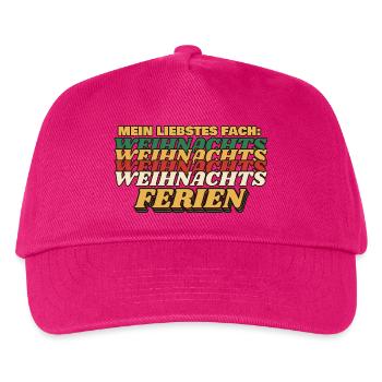 Mein liebstes Fach: Weihnachtsferien - Kinder Basecap - Fuchsia - Vorne