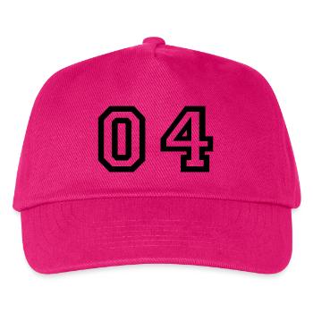 Nummer - 04 - Null vier - Kinder Basecap - Fuchsia - Vorne