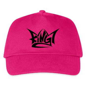 king crown / king krone / König / königlich / edel - Kinder Basecap - Fuchsia - Vorne