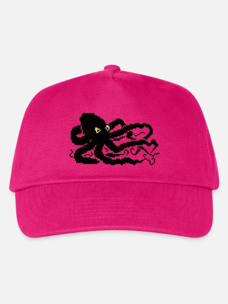8bit pixel octopus - Kinder Basecap - Fuchsia