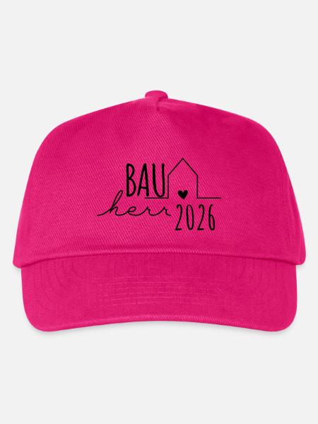 Bauherr 2026 Hausbau Geschenk Mann - Kinder Basecap - Fuchsia