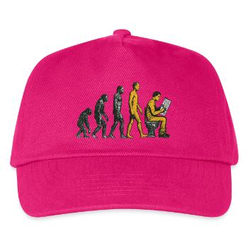 Evolution zum Klo-Mann Grunge Lustig - Kinder Basecap - Fuchsia - Vorne