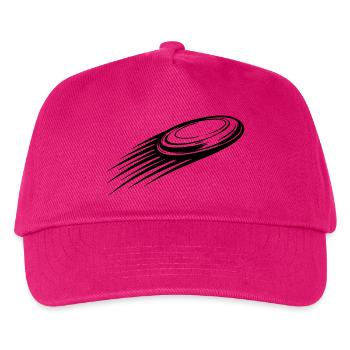 Wurfscheibe Bewegung Schwarz Symbol - Kinder Basecap - Fuchsia - Vorne