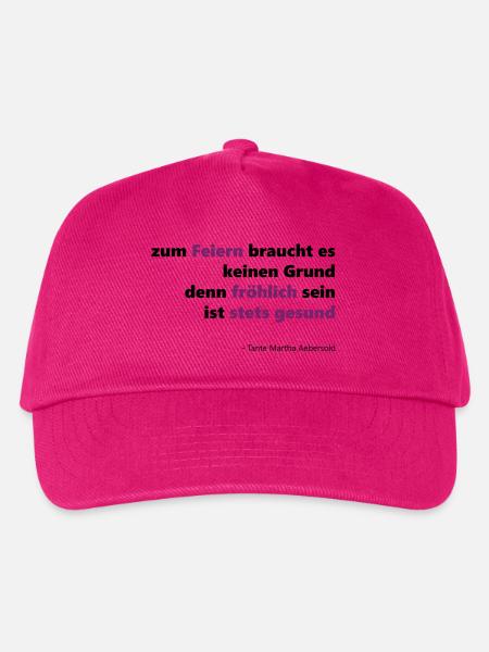 Feierfreudiges Zitat fröhlich gesund - Kinder Basecap - Fuchsia